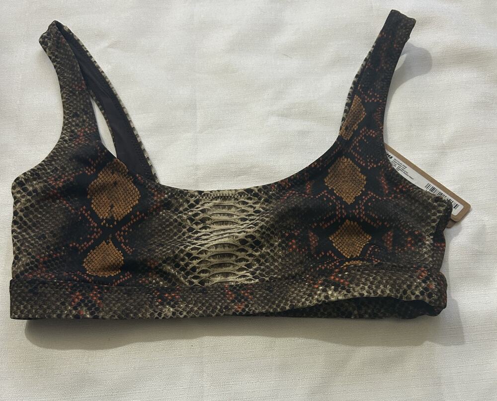 Skims NWT Recycled Swim Tank Bikini Top Desert Snake Print Size XXS